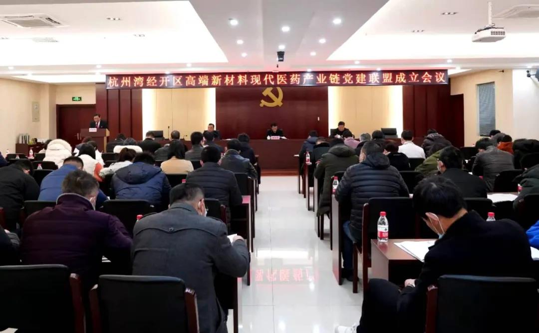 浙江格派党支部参加杭州湾经开区高端新材料现代医药产业链党建联盟成立会议